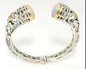 Gümüş Konstantinapol Tasarım Taşlı Antik Bizans Bilezik thumbnail 7