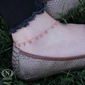 925 Ayar Rose Gümüş Kar Tanesi Halhal thumbnail 5