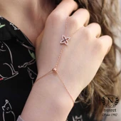 925 Ayar Rose Gümüş Dörtgen Mekik Modeli Şahmeran thumbnail 2