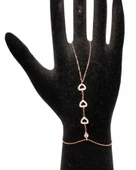 925 Ayar Gümüş Kalp Modeli Şahmeran, Pembe - Beyaz Taş thumbnail 1