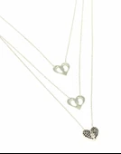 925 Ayar Gümüş Ayak İzi ve Kalp Kolye thumbnail 4