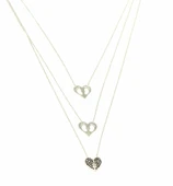 925 Ayar Gümüş Ayak İzi ve Kalp Kolye thumbnail 2