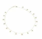 925 Ayar Gümüş Siyah Taş Kar Tanesi Halhal, Beyaz thumbnail 3