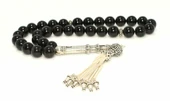 Siyah Oniks Doğaltaş Gümüş Tesbih thumbnail 3