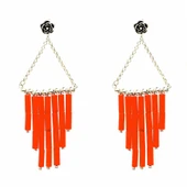 925 Ayar Gümüş Çubuk Mercan Küpe thumbnail 2