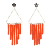 925 Ayar Gümüş Çubuk Mercan Küpe thumbnail 1