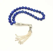 Küre Kesim Lapis Doğaltaş Gümüş Tesbih thumbnail 2