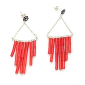 925 Ayar Gümüş Çubuk Mercan Küpe thumbnail 5