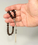 Dumanlı Kuvars Doğaltaş Küre Kesim Gümüş Tesbih thumbnail 3