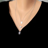 925 Ayar Gümüş Balık 3 Zincir  Kolye thumbnail 1