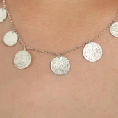 925 Ayar Gümüş Tuğralı Para Kolye thumbnail 1