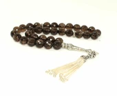 Dumanlı Kuvars Doğaltaş Küre Kesim Gümüş Tesbih thumbnail 2