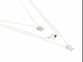 925 Ayar Gümüş Balık 3 Zincir  Kolye thumbnail 3