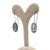 925 Ayar Gümüş Balık Kılçığı Desenli Şans & Kısmet Küpesi thumbnail 4