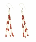 925 Ayar Gümüş Garnet Taşlı Üç Sıralı Küpe thumbnail 2