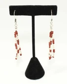 925 Ayar Gümüş Garnet Taşlı Üç Sıralı Küpe thumbnail 3