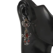 925 Ayar Gümüş ve Bronz Karışımı Garnet Taşlı Otantik Küpe thumbnail 4