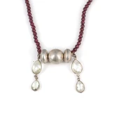 925 Ayar Gümüş Garnet ve Kuvars Taşlı Kolye thumbnail 3