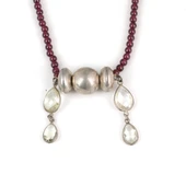 925 Ayar Gümüş Garnet ve Kuvars Taşlı Kolye thumbnail 2