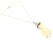 925 Ayar Gümüş İnci Taşlı Külah Kolye thumbnail 3