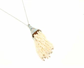 925 Ayar Gümüş İnci Taşlı Külah Kolye thumbnail 5