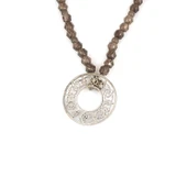 925 Ayar Gümüş Smoki Quartz Taşlı Ajur Kolye thumbnail 2