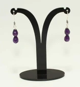 925 Ayar Gümüş Damla Ametist Küpe thumbnail 4