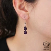 925 Ayar Gümüş Damla Ametist Küpe thumbnail 2