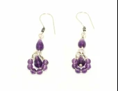 925 Ayar Gümüş Ametist Taşlı Halka Küpe thumbnail 2