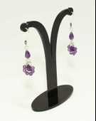 925 Ayar Gümüş Ametist Taşlı Halka Küpe thumbnail 3