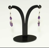 925 Ayar Gümüş Ametist Taşlı Halka Küpe thumbnail 5