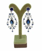 925 Ayar Gümüş Safir Taşlı Antik Küpe thumbnail 3