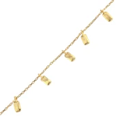 925 Ayar Gümüş Minik Çubuk Modeli Halhal, Sarı thumbnail 1