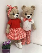 Aşık Ayıcıklar Amigurumi Organik Oyuncak - 1