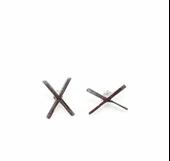 925 Ayar Gümüş X Küpe, Beyaz thumbnail 2