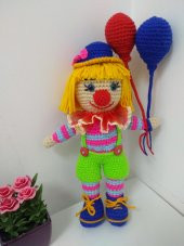 Maskot Sevimli Palyaço Amigurumi Organik Oyuncak - 1