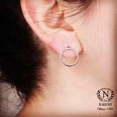 925 Ayar Gümüş Halka Küpe, Beyaz thumbnail 1