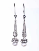 925 Ayar Gümüş İnci Taşlı Buket Tasarım Küpe thumbnail 5