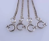 925 ayar Gümüş Ay Yıldız Püskül thumbnail 6