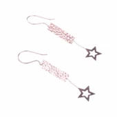 925 Ayar Gümüş Dövmeli Yıldız Küpe thumbnail 2