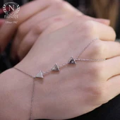 925 Ayar Gümüş Üçlü Üçgen Şahmeran Bileklik thumbnail 2