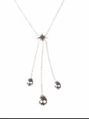 925 Ayar Gümüş Damla Püsküllü Kutup Yıldızı Kolye, Beyaz thumbnail 7