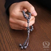 999 Ayar Gümüş Siyah  Renk Kazaz Tesbih thumbnail 7