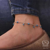 925 Ayar Gümüş Turkuaz Taş Halhal thumbnail 9