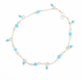 925 Ayar Gümüş Turkuaz Taş Halhal thumbnail 2