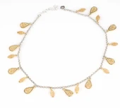 925 Ayar Gümüş 18 adet Damla ve Oval Telkari Halhal Bileklik thumbnail 3