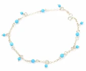 925 Ayar Gümüş Turkuaz Taş Halhal thumbnail 5