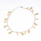 925 Ayar Gümüş 18 adet Damla ve Oval Telkari Halhal Bileklik thumbnail 7