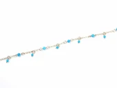 925 Ayar Gümüş Turkuaz Taş Halhal thumbnail 4