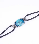 925 Ayar Gümüş Canım Babam Yazılı Derili Erkek Bileklik thumbnail 5